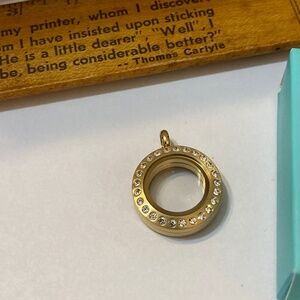 ORIGAMI OWL MINI LIVING LOCKET GOLD CRYSTALS TWIST CLOSE